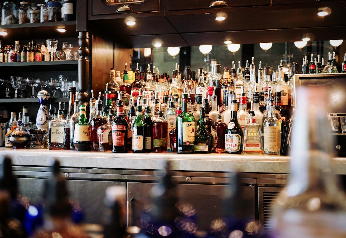 Bar filled with alcohol.