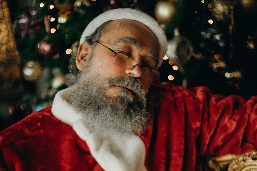 Sleep is one of the best ways to reduce holiday stress, especially for Santa Claus himself. 