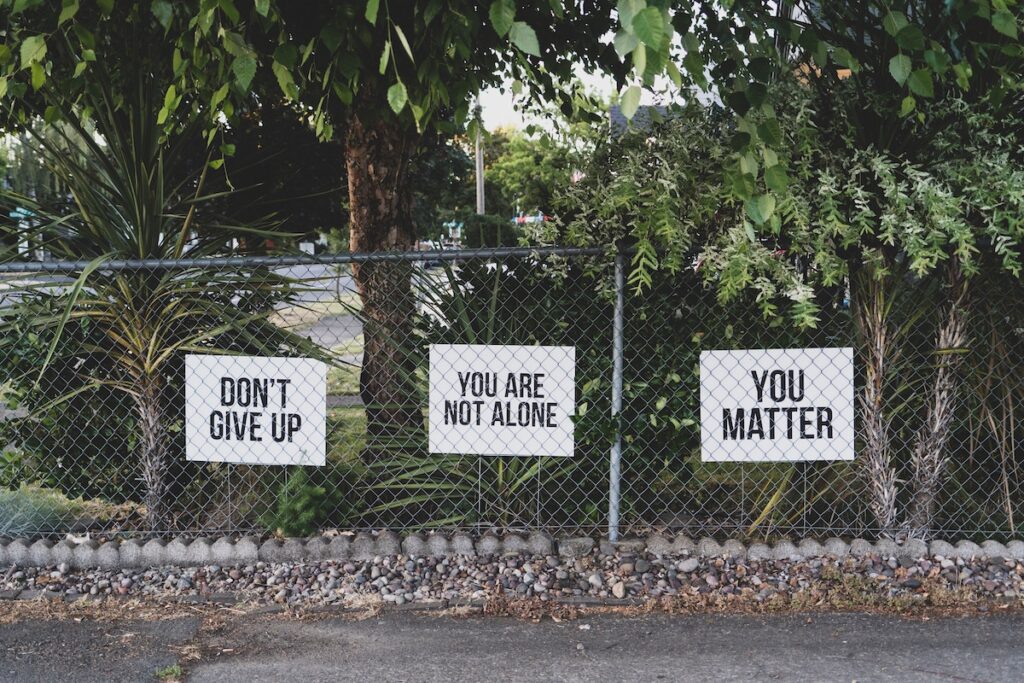 Motivational signs for mental health. 