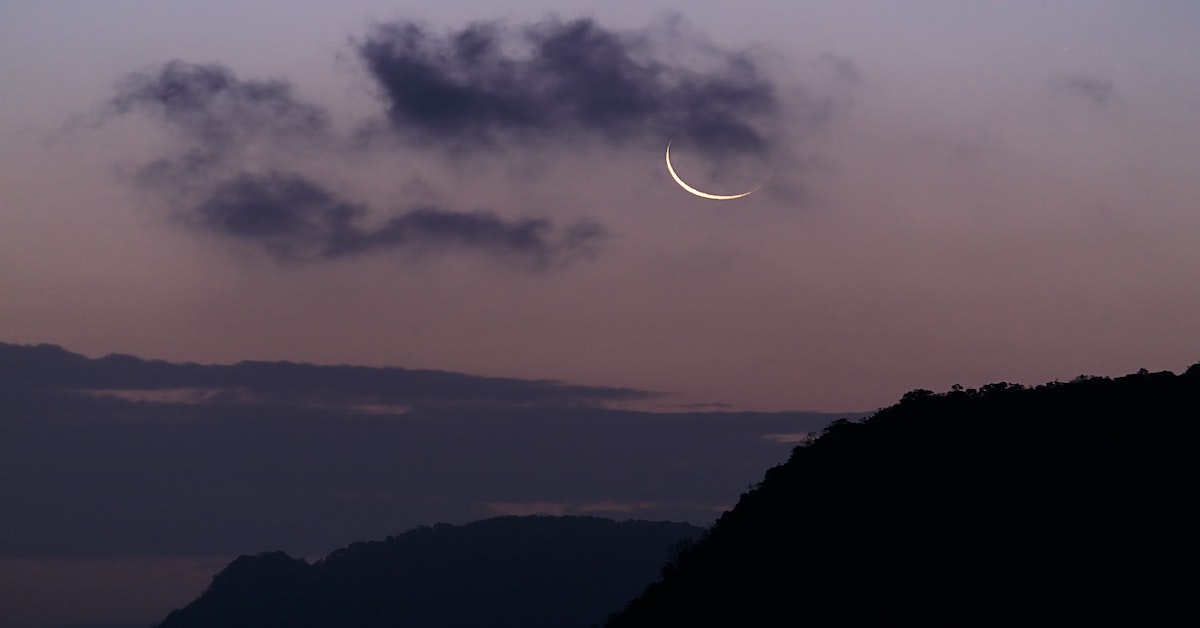 July new moon in the sky.