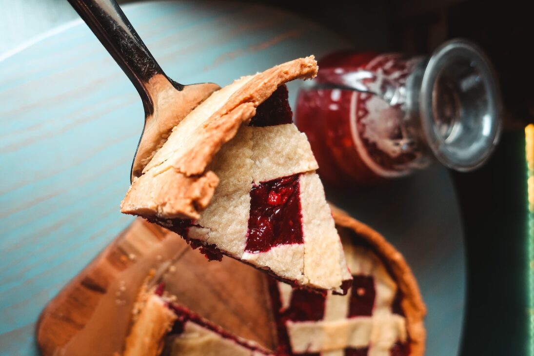 A slice of cherry pie — comparable to one of the best cannabis strains for fall. 