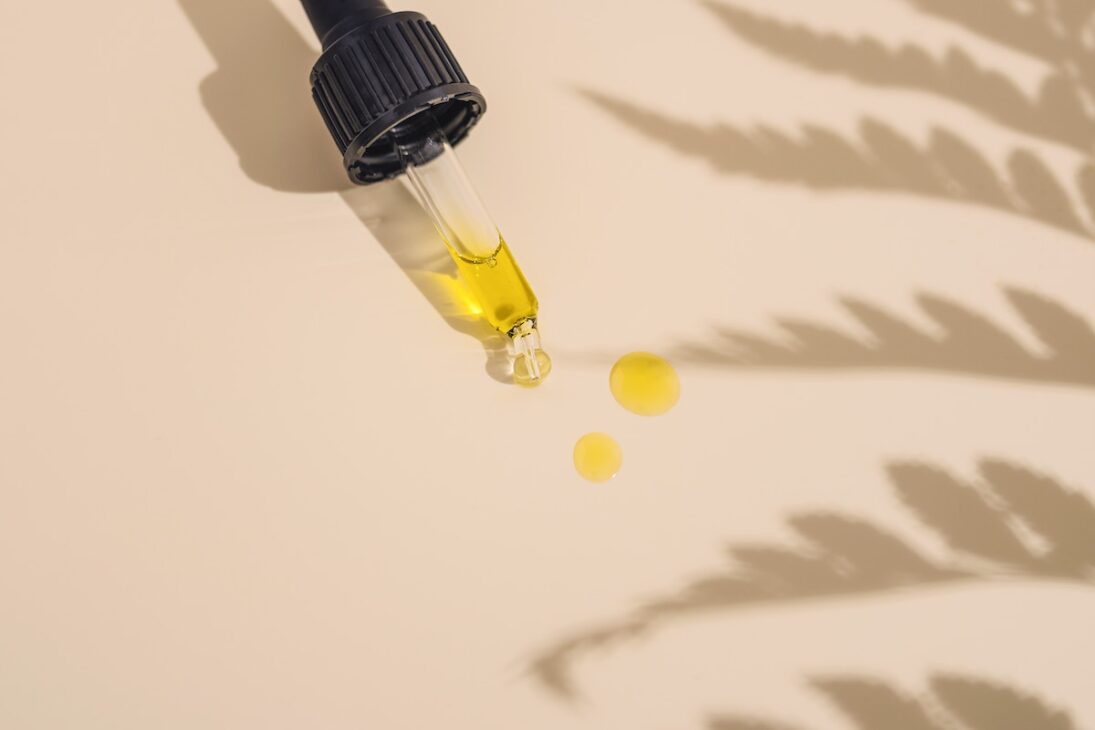 Facts about CBD: CBD easily comes in oil tinctures, like this photo. 