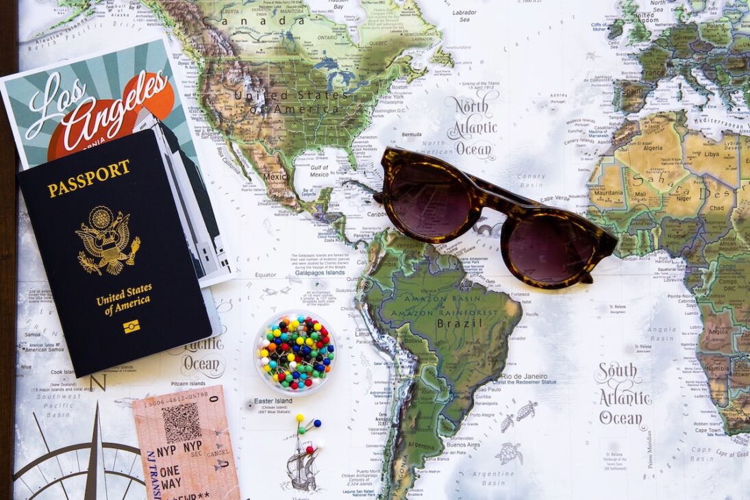 A map and passport to showcase travel as being one of the best ways to spend turning 50. 